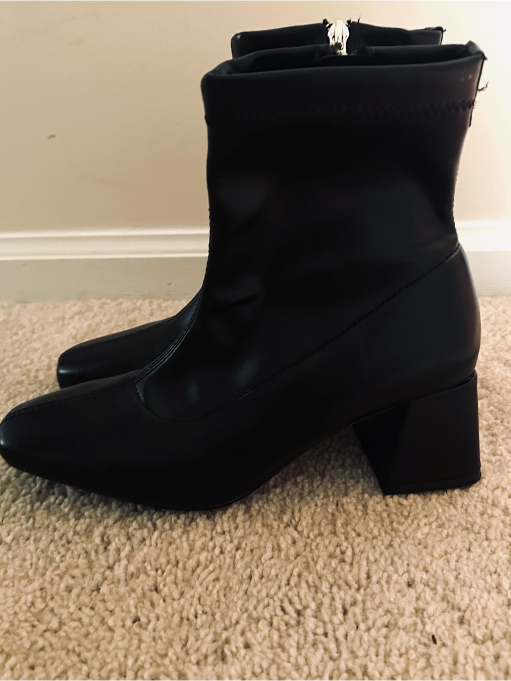 Black Women's Block Heel Ankle Boots
